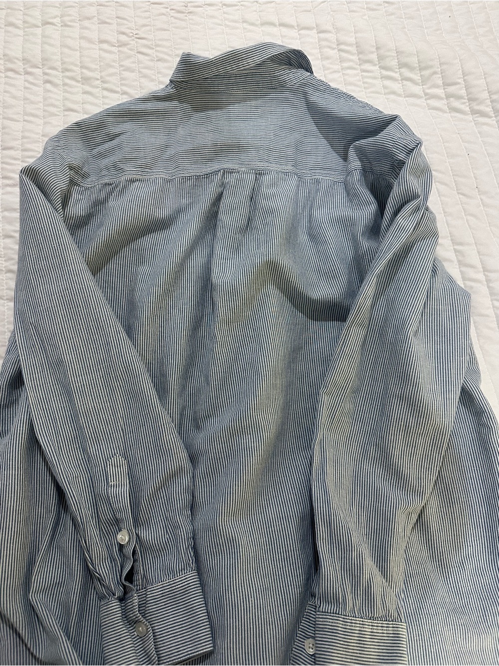 Madewell Blue and White Pinstripe Button-Down Shirt - Picture 5 of 8